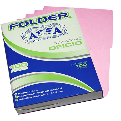 FOLDER DE CARTULINA APSA OFICIO ROSA