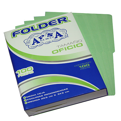 FOLDER DE CARTULINA APSA OFICIO VERDE