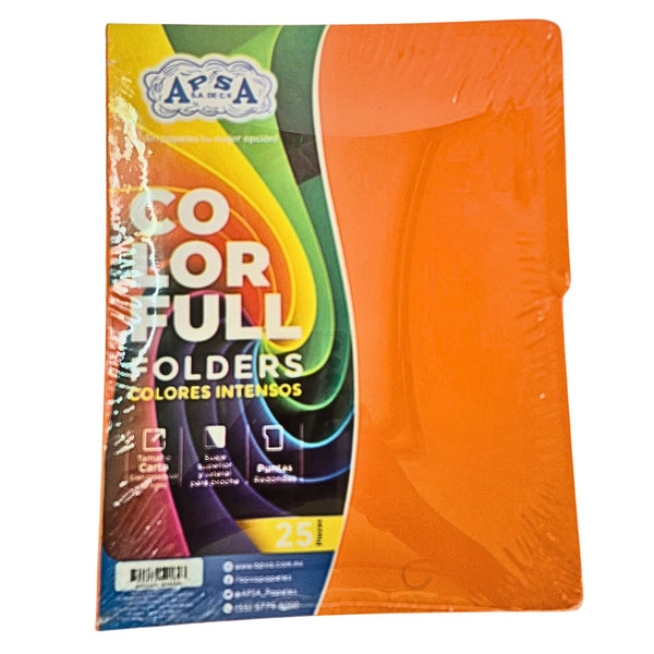 FOLDER APSA COLORES INTENSOS CARTA NARANJA