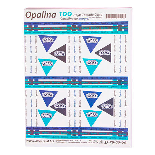 Cartulina Opalina Apsa Carta 200 G Paquete Con 100 Hojas
