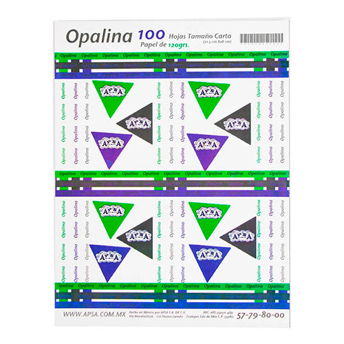 Papel Opalina Apsa Tamaño Carta 120 G Paquete Con 100 Hojas