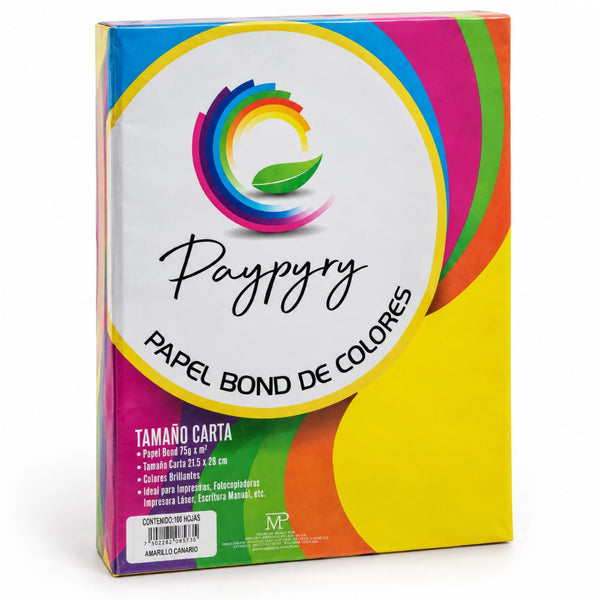 HOJA DE COLOR PAYPYRY CARTA H271 PAQ/100 AMARILLO CANARIO