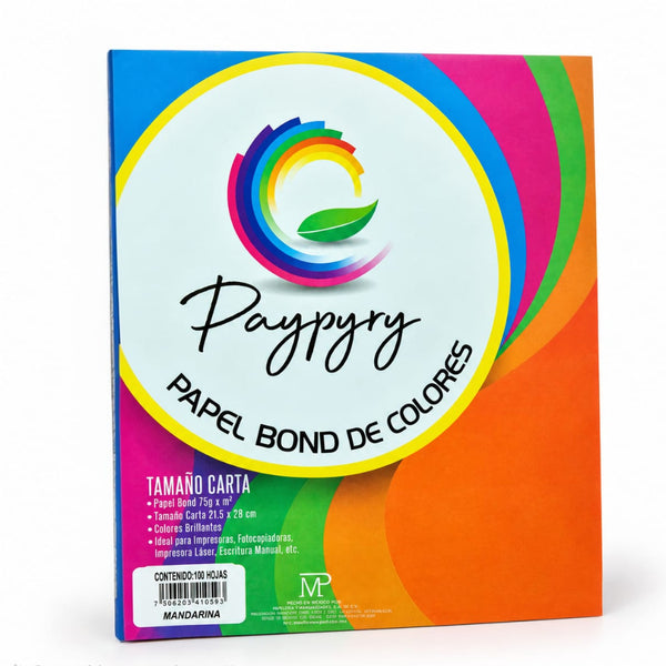HOJA DE COLOR PAYPYRY CARTA H273 PAQ/100 MANDARINA