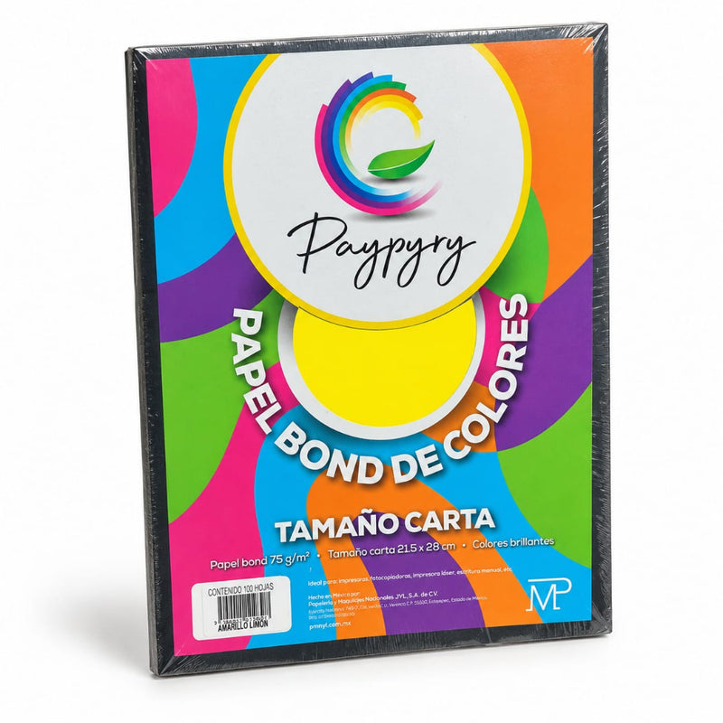 HOJA DE COLOR PAYPYRY CARTA H274 PAQ/100 AMARILLO LIMON