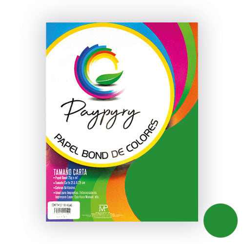 Papel Bond Verde Bandera Carta 75 G/M² Paquete 100 Hojas