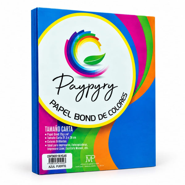 HOJA DE COLOR PAYPYRY H277 CARTA PAQ/100 AZUL FUERTE