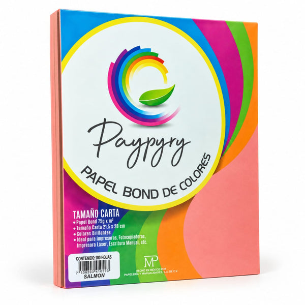 HOJA DE COLOR PAYPYRY H279 CARTA PAQ/100 SALMON