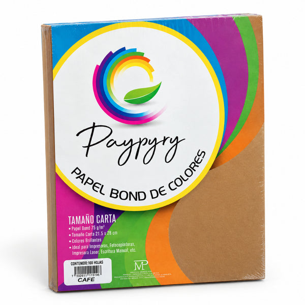 HOJA DE COLOR PAYPYRY H283 CARTA PAQ/100 CAFE
