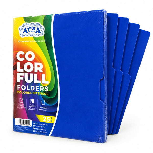 FOLDER DE CARTULINA APSA L102 CARTA PAQ/25 AZUL
