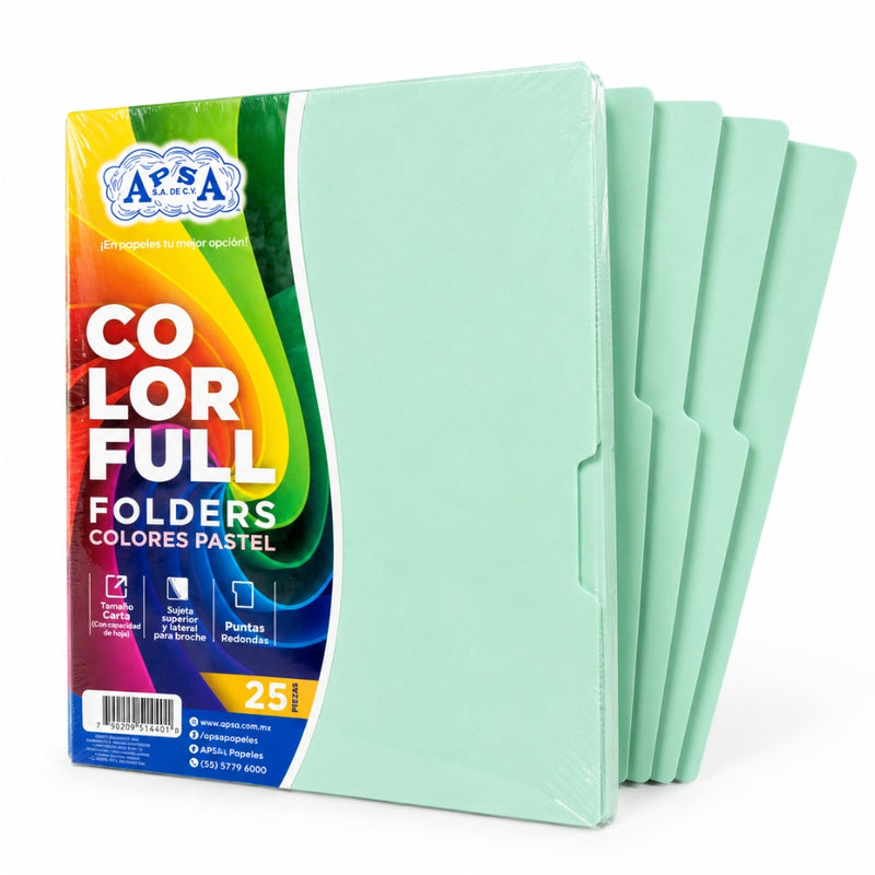 FOLDER DE CARTULINA APSA L103 CARTA PAQ/25 VERDE