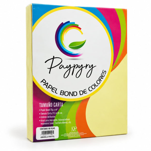 HOJA DE COLOR PAYPYRY CARTA PAQ/100 AMARILLO PASTEL