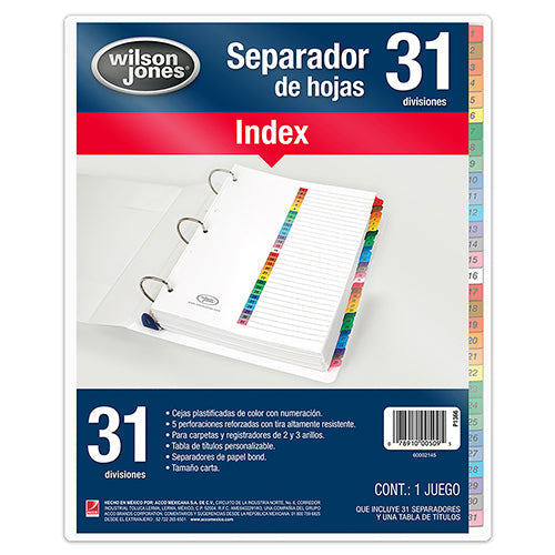 SEPARADOR WILSON JONES 31 DIVISIONES P1366