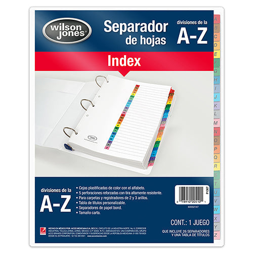 SEPARADOR WILSON JONES A-Z P1367