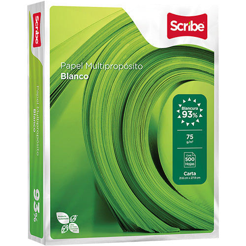 PAPEL SCRIBE VERDE CARTA 75GR PAQ/500
