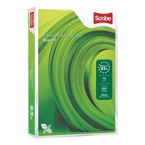 PAPEL SCRIBE VERDE OFICIO 75GR PAQ/500