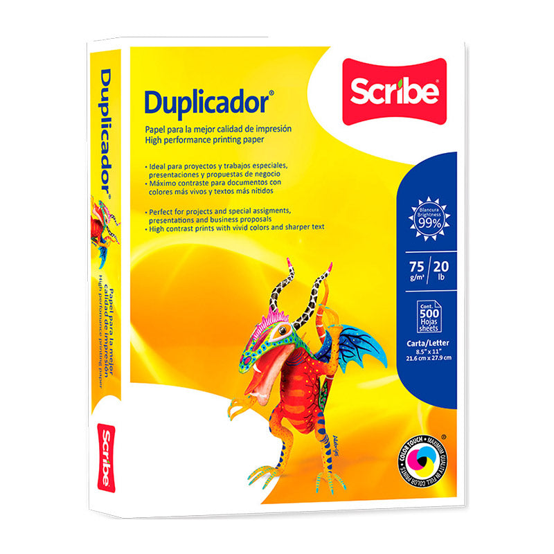 Papel Duplicador Scribe Carta 75 G/M² Paquete 500 Hojas