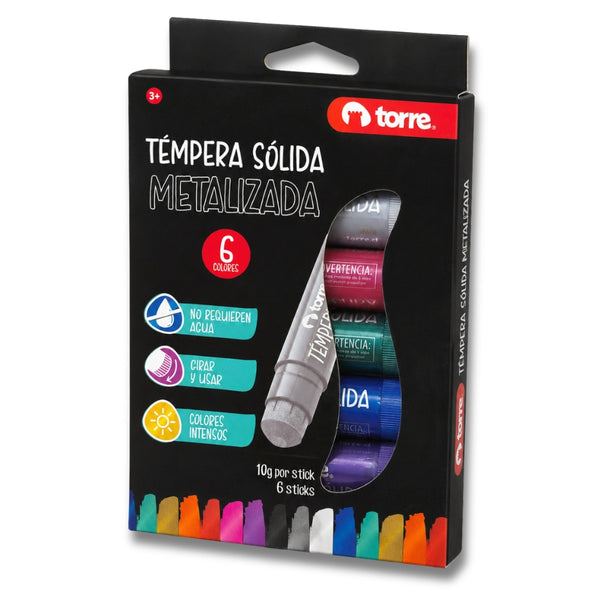 TEMPERA SOLIDA 6 COL METALICA MOD. 30679