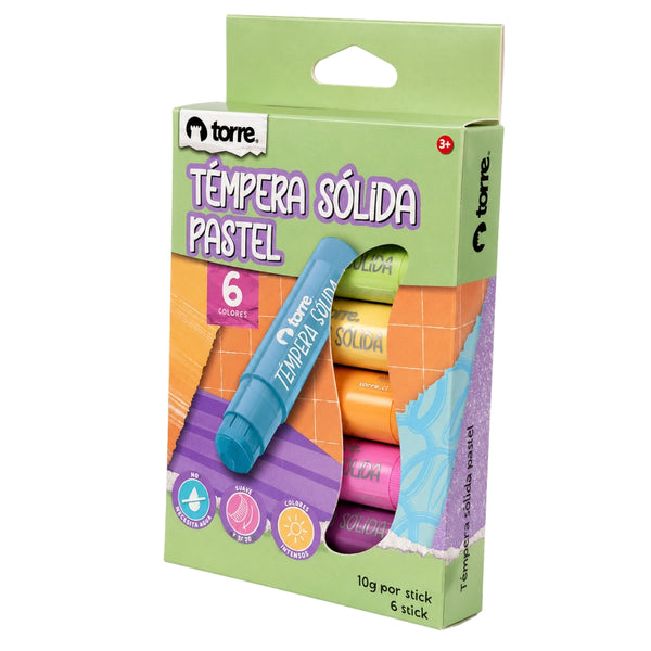 TEMPERA SOLIDA 6 COL PASTEL MOD. 32645