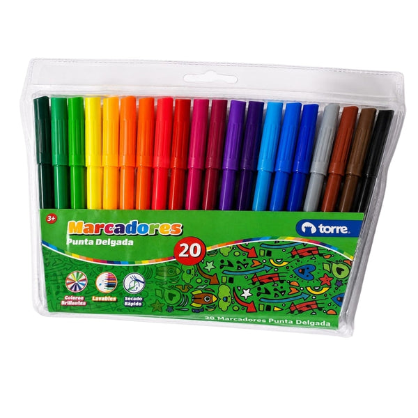 PLUMONES DIBUJO 20 COLORES MOD. 30657