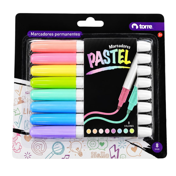 MARCADORES PERM. BLISTER PASTELES 8 COL MOD. 30652