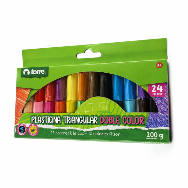 PLASTICINA DOBLECOLOR TRI 24 COL MOD. 29907