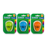 SACAPUNTAS BLISTER DOBLE C/DEP ESTR 1U SURT MOD. 28673