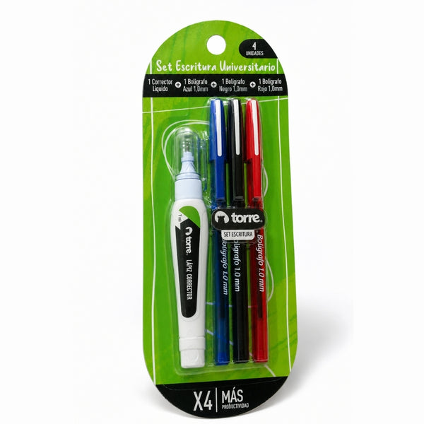 SET ESCRITURA UNIVERSITARIO BL. 3 BOL A/N/R+CORRECTOR MOD. 35266