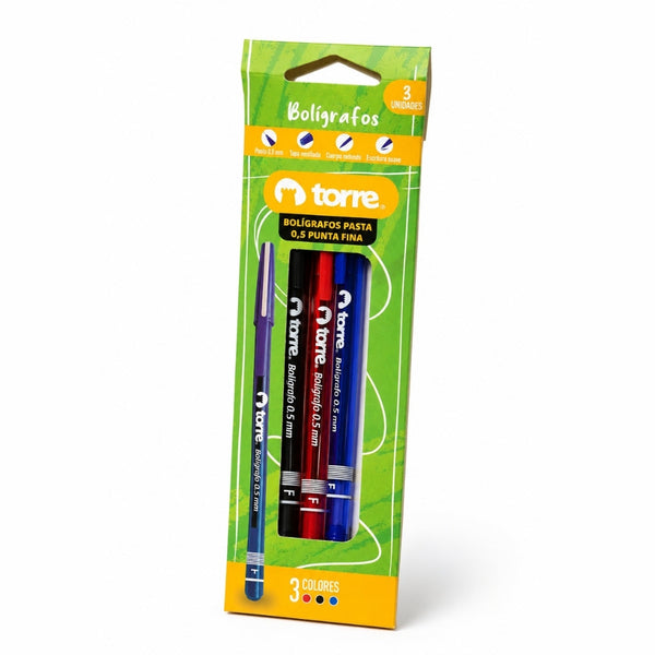 SET 3 BOLIGRAFO BL. 0.5 MM PUNTA FINA 1A/1R/1N MOD. 34031