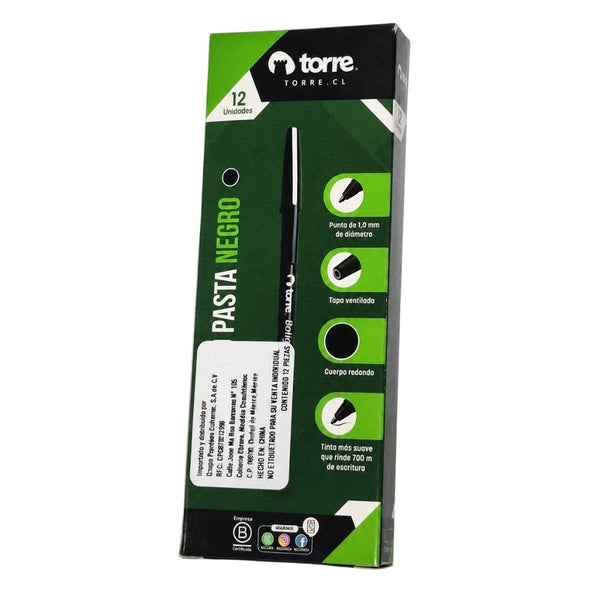BOLIGRAFO NEGRO 1.0 MM LB MOD. 31460