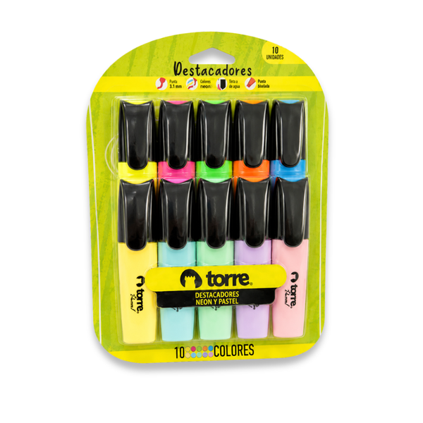 RESALTADOR BL. 5 NEON+5 PASTEL MOD. 32817