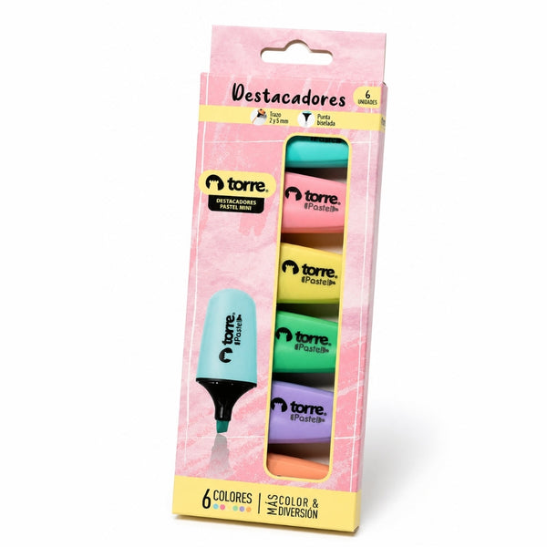 RESALTADOR PASTEL BLISTER MINI 6 COL MOD. 30675