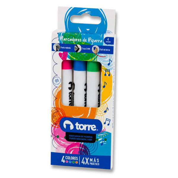 MARCADOR PIZARRA PTA REDONDA BL.4 COLORES FANCY MOD. 32987