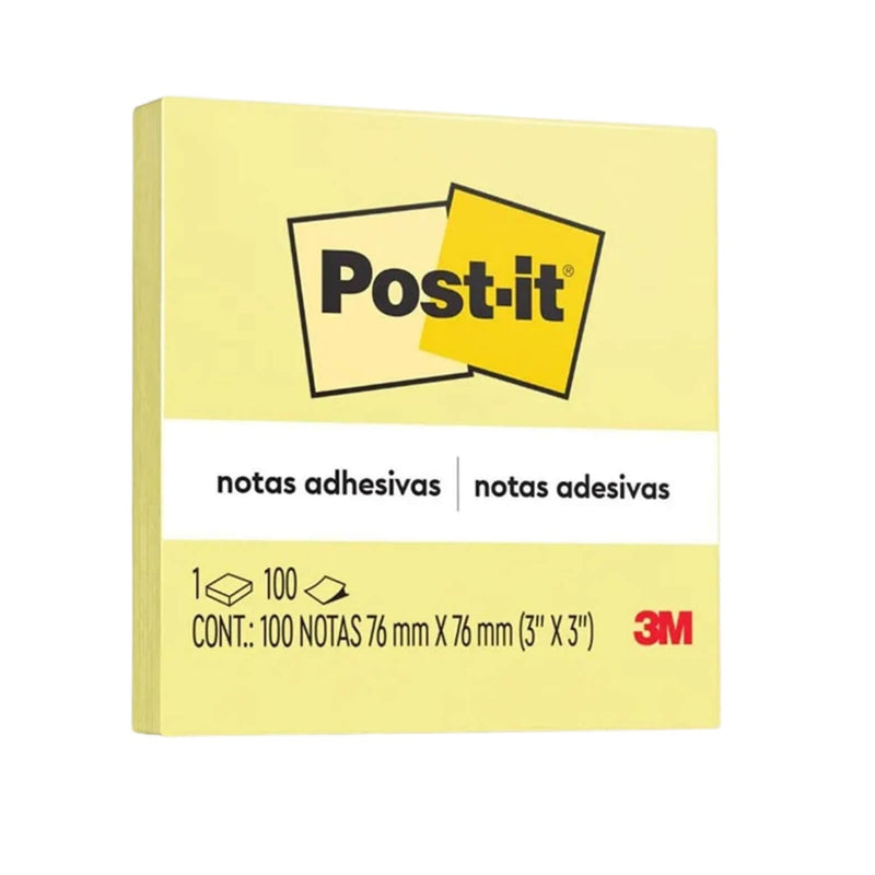 BLOCK POST-IT 654 AMARILLO 100H .076M X .076M