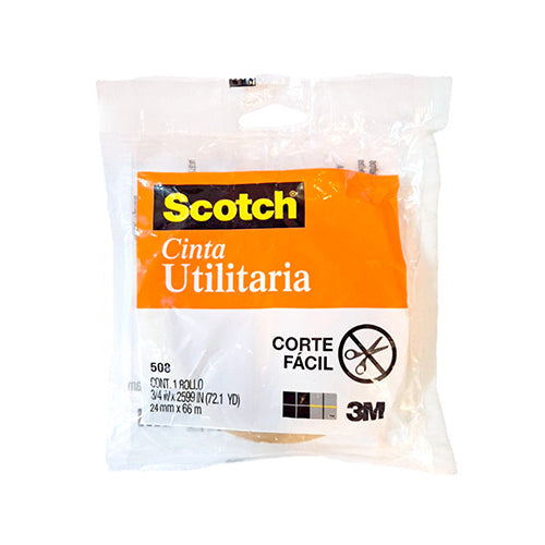 CINTA ADHESIVA TRANSPARENTE 3M 508 SCOTH UTILITARIA 24X66