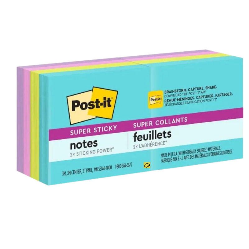 Block Post-it Super Sticky 2 x 2 pulgadas