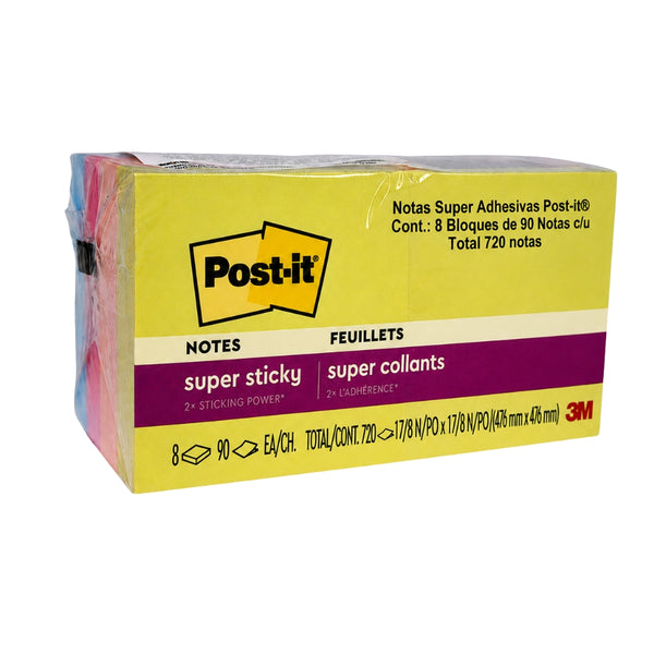 BLOCK POST-IT CUBO 2X2 C/8 PIEZAS 90 HOJAS C/U 622-8SSMIA MIA