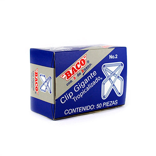 Clip Gigante Baco Zincado No. 2 Para Oficina