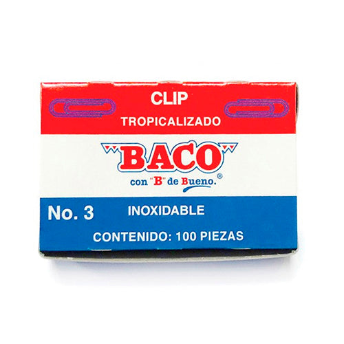 Clip Metálico Baco Tropicalizado No. 3 Para Oficina