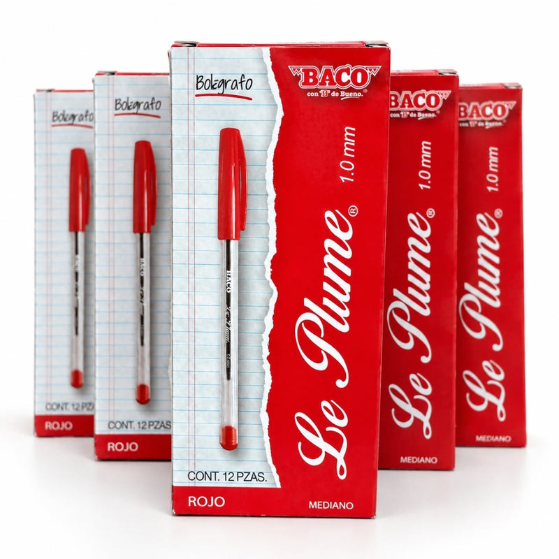 BOLIGRAFO BACO LE PLUME MEDIANO ROJO