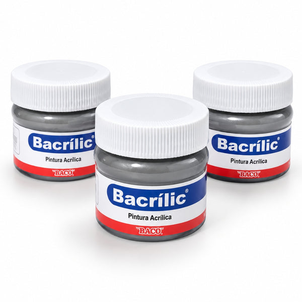 PINTURA BACRILIC 370 BACO PLATA 100 ML