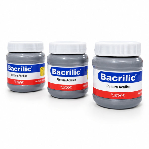 PINTURA BACRILIC 370 BACO PLATA 250 ML