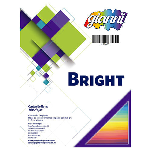 Hoja De Color Gianni Brith Tamaño Carta Paquete 100 Hojas
