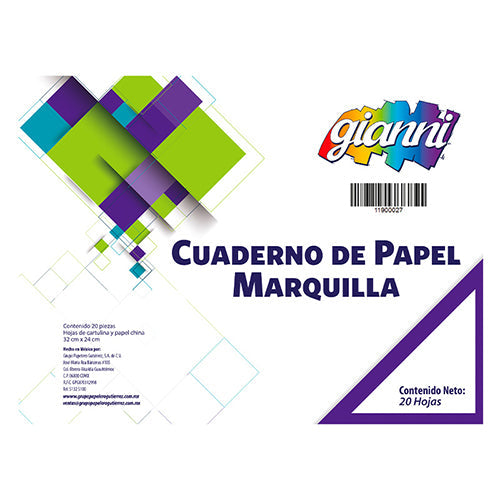 CUADERNO MARQUILLA GIANNI 20 HOJAS