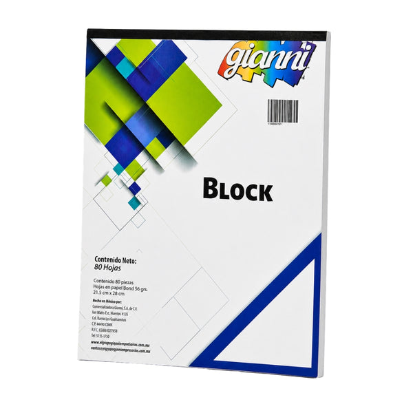 BLOCK GIANNI CARTA 80H BLANCO