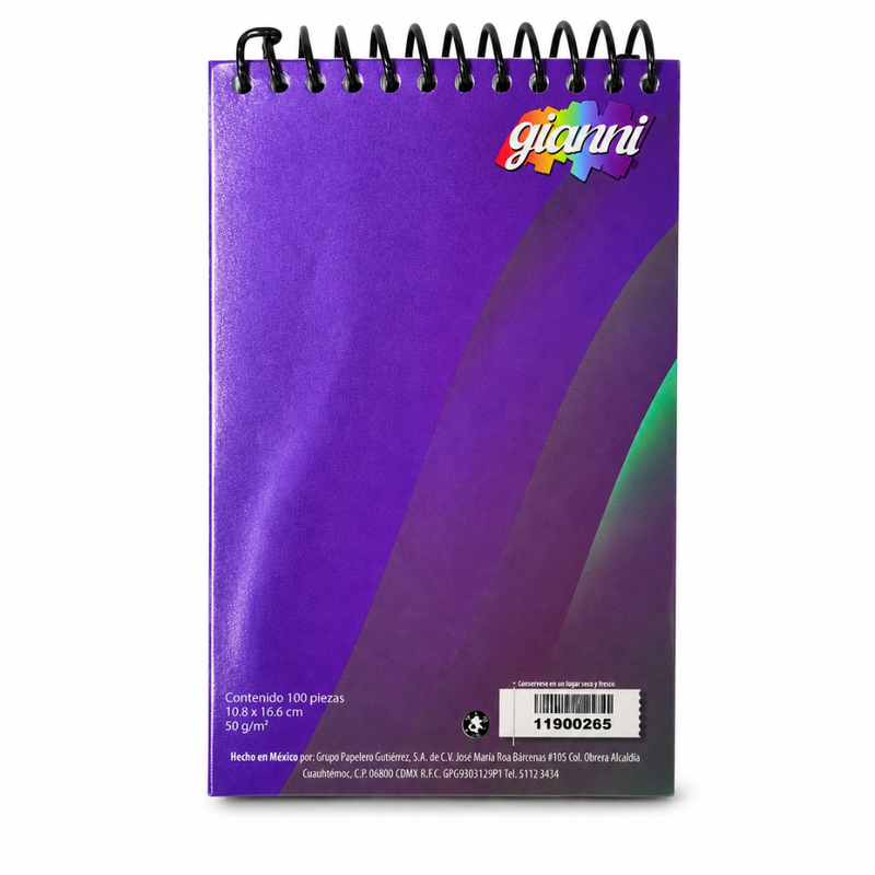 LIBRETA DE TAQUIGRAFIA GIANNI CORTA 100 HOJAS