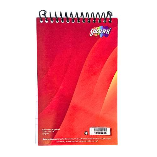LIBRETA DE TAQUIGRAFIA GIANNI LARGA 80 HOJAS