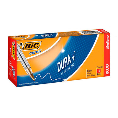 Bolígrafo Bic Mediano Tinta Roja 1.0 Mm Caja Con 12 Unidades