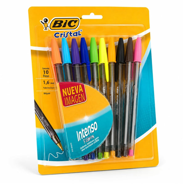 BOLIGRAFO BIC CRISTAL FASHION 1.6 MM SURT BLISTER C/10 946849/963516