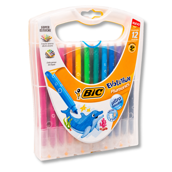 PLUMONES EVOLUTION LAVABLES  KIDS RAINBOW C/12