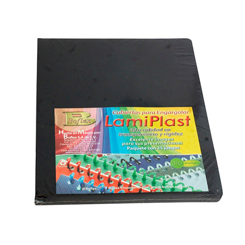 PASTA LAMIPLAST CARTA NEGRO SOLIDA PAQ/25
